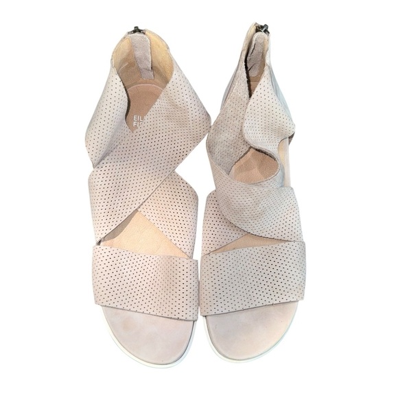 EILEEN FISHER Sport 3 Leather Platform Sneakers Beige Size 11 - Picture 3 of 16